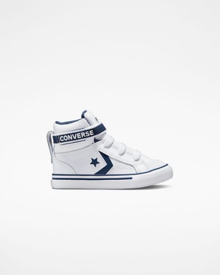 Zapatillas Altas Converse Pro Blaze Strap Easy-On Varsity Club Niño Blancas Azul Marino Blancas | PE L72058